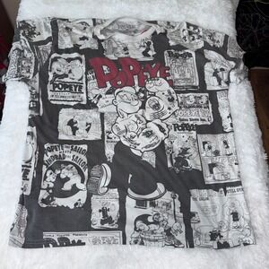 Popeye The Sailor Cartoon Comic‎ Strip All Over Print T-Shirt Men's 3XL